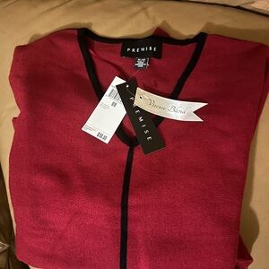 Premise Women's Burgundy V-Neck Sweater